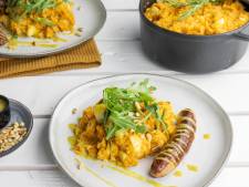 Wat Eten We Vandaag: Zomerstamppot met kipsaucijzen