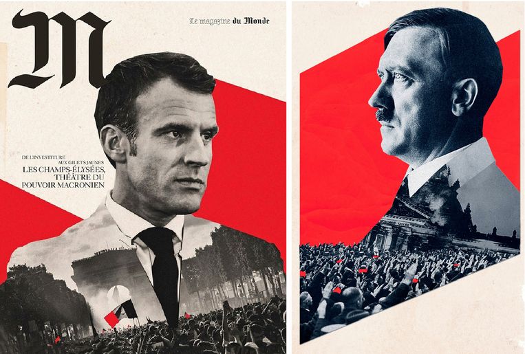 Vergeleek Franse krant Macron nu met Hitler?
© Lincoln Agnew Beeld © Lincoln Agnew