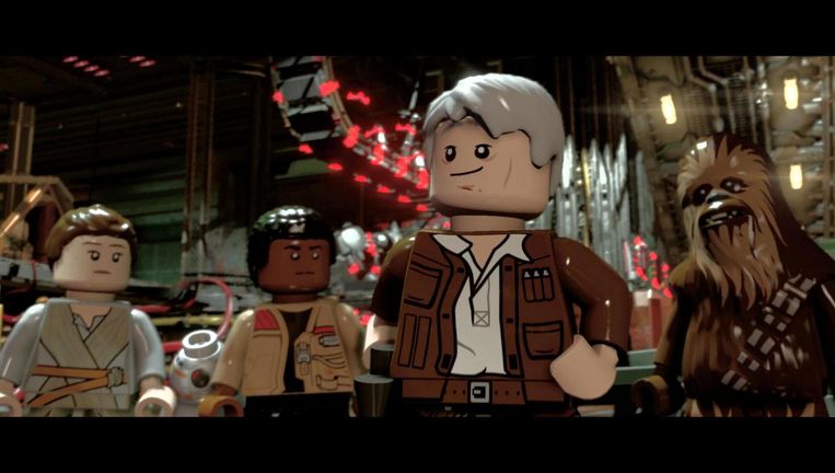 Harrison Ford ziet er in LEGO Star Wars: The Force Awakens opvallend jeugdig uit voor een acteur van voor in de zeventig. Botox? Of blokjes? Beeld Traveller's Tales
