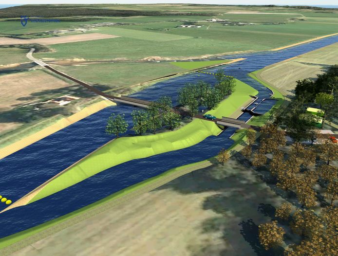 Impressie van de innovatieve sluis bij Junne.