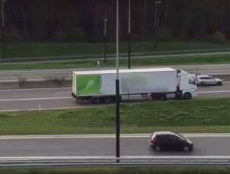 Video: Trucker rijdt in achteruit op pechstrook klaverblad E314 Lummen