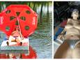 Topless Nell ligt niet meer in het water, maar gehavend in een schuurtje te wachten op herstel.