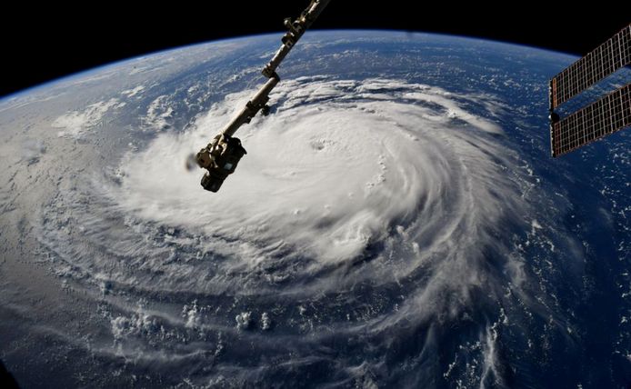 Orkaan Florence gefotografeerd vanuit het ruimtestation ISS.