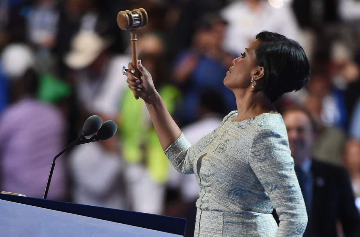 Burgemeester Stephanie Rawlings-Blake van Baltimore opent de Democratische conventie. Beeld afp