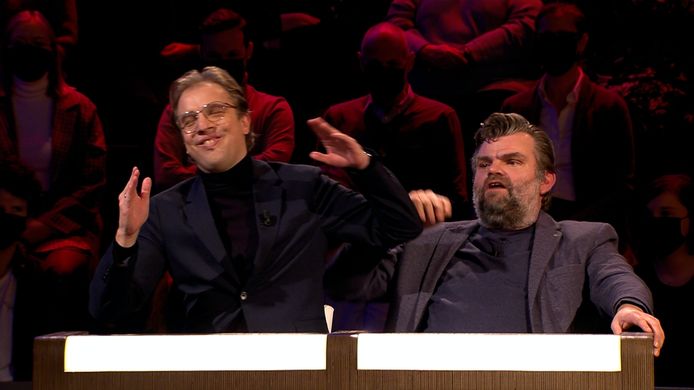 Jan Jaap van der Wal en Stefaan Degand in 'De Slimste Mens Ter Wereld'