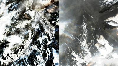 Satellietbeelden tonen gigantisch gebrek aan sneeuw in skigebieden: groot verschil met vorig jaar deze tijd