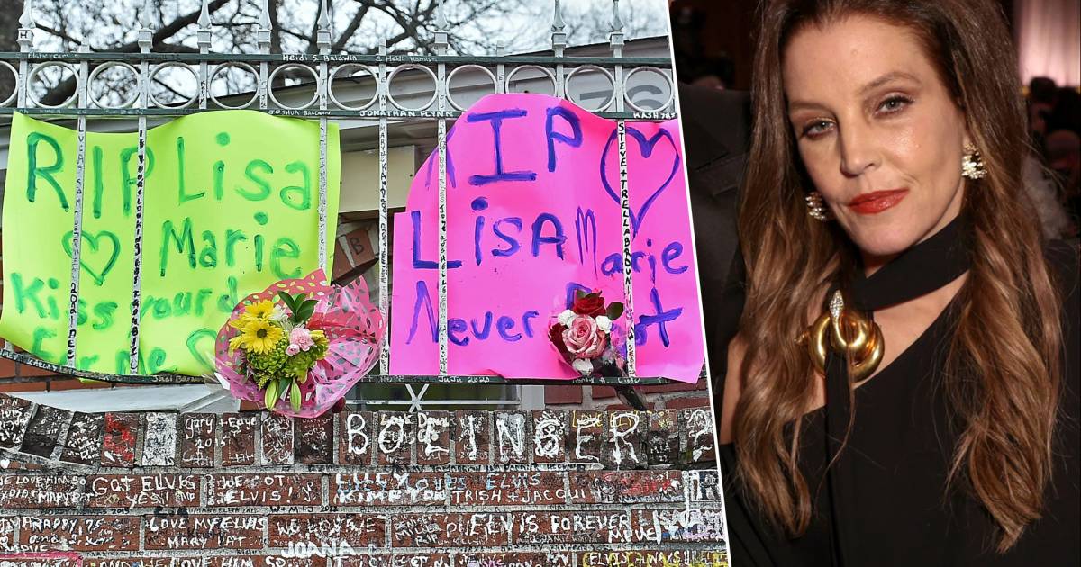 in the picture.  Fans flock to pay their respects to Lisa Marie Presley at Graceland |  Famous People