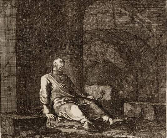 Man in halsijzer.