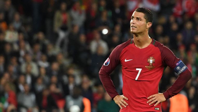 Cristiano Ronaldo tijdens de wedstrijd tegen Oostenrijk. Beeld afp