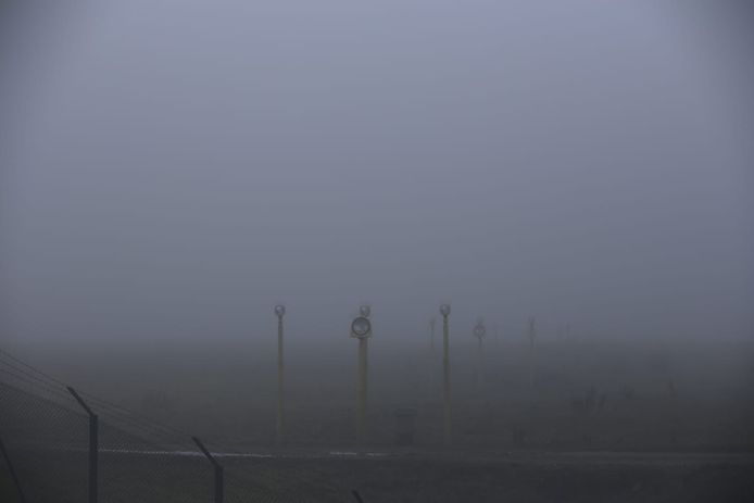 Dichte mist op Eindhoven Airport