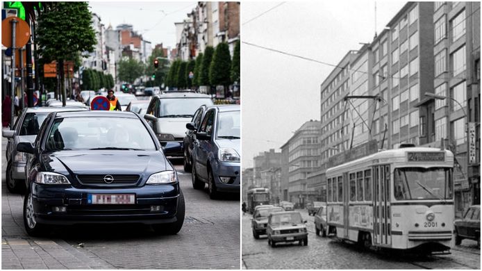 Links: de Turnhoutsebaan anno 2020, rechts: de ‘baan’ anno 1980.