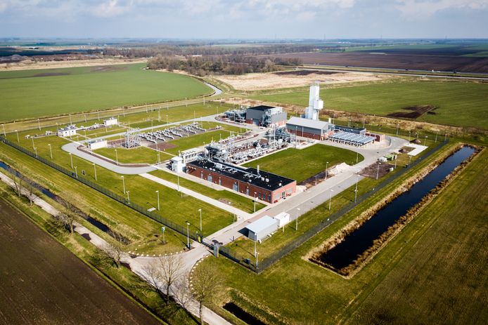 Stikstofinstallatie Zuidbroek van de Gasunie. De stikstoffabriek wordt de komende jaren omgebouwd en uitgebreid om de afhankelijkheid van het Groningse gas te verminderen.