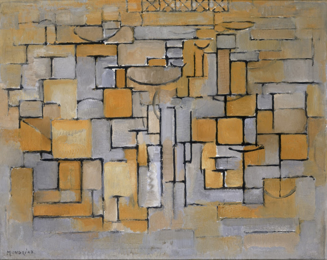 Piet Mondriaan, 1913 - Compositie No. XV Beeld Stedelijk Museum