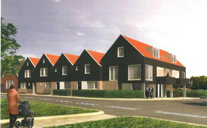 Impressie van de in Kamperzeedijk te bouwen starterswoningen.