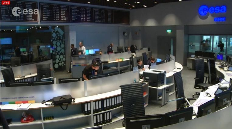 Het vluchtleidingcentrum van ESA in Darmstadt. Beeld ESA