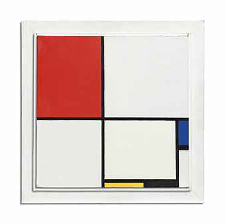 Compositie No III (Compositie met Rood, Blauw, Geel en Zwart) uit 1929 van Mondriaan. Beeld Christie's