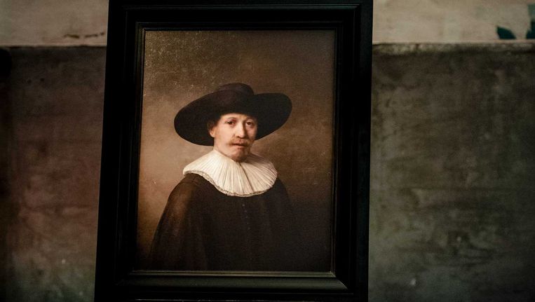 The Next Rembrandt werd op 5 april onthuld in Amsterdam. Beeld ANP/Robin van Lonkhuijsen