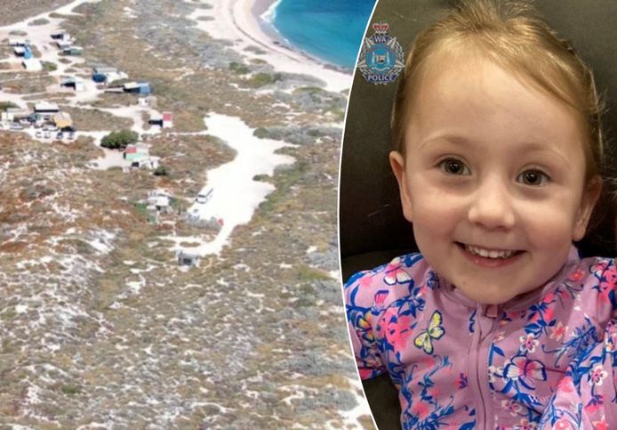 Dronebeeld van de camping in West-Australië waar Cleo Smith (4) zaterdag spoorloos verdween.