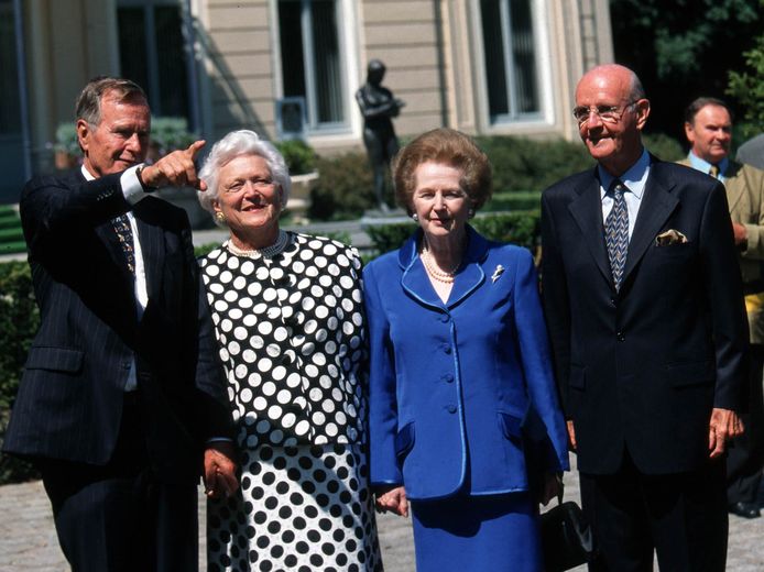 George en Barbara Bush en voormalig Brits premier Margaret Thatcher kwamen in 1999 naar het West-Vlaamse Wielsbeke afgezakt voor de  75ste verjaardag van wijlen Beaulieu-oprichter Roger De Clerck.