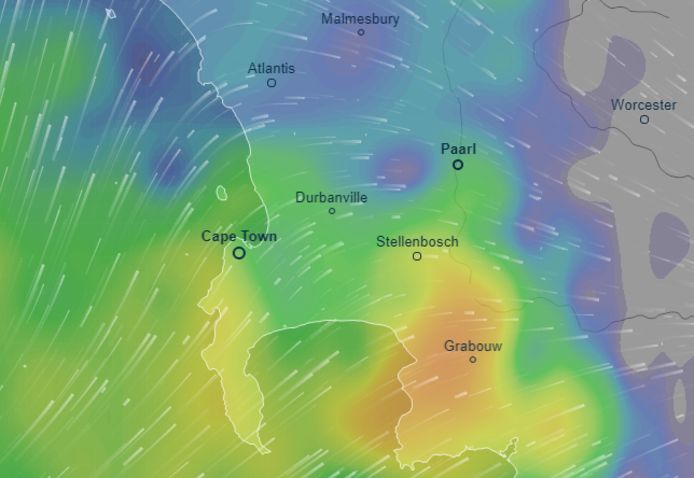 Zuid-Afrikaanse weerberichten voorspelden de regenval van vrijdagavond