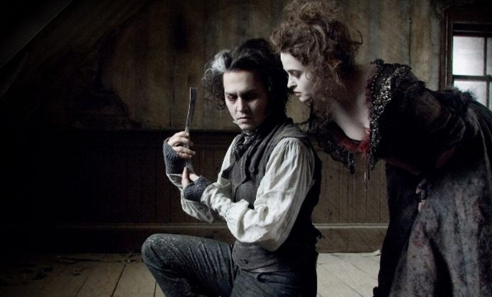 Johnny Depp en Helena Bonham Carter in 'Sweeny Todd'.