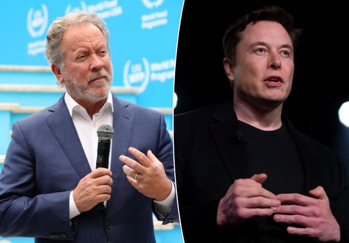 De directeur van het Wereldvoedselprogramma (WFP) David Beasley (links) en Tesla-topman Elon Musk (rechts).