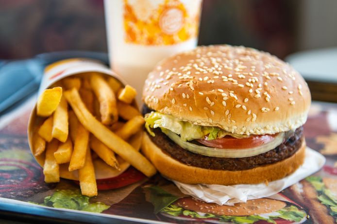 De vegetarische ‘Impossible Whopper’ die in de hamburgerketen Burger King verkrijgbaar is.