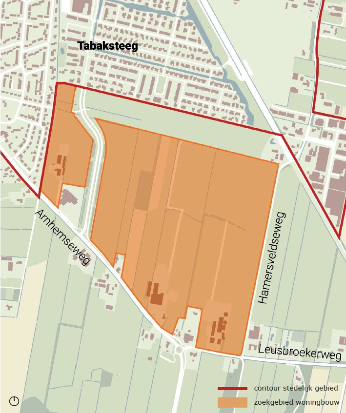 Dit gebied onder Leusden Zuid ziet Leusden staat te boek als locatie voor een nieuwe wijk.