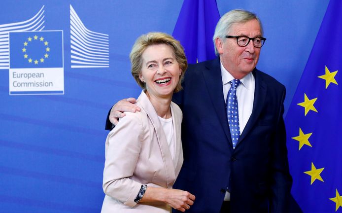 Ursula von der Leyen en Jean-Claude Juncker.