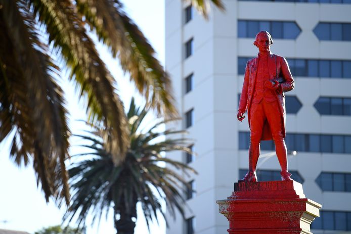 Activisten bekladden op 26 januari een standbeeld van Captain Cook in de Australische stad Melbourne.