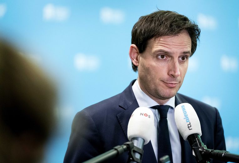 Partijleider Wopke Hoekstra tijdens de fractiebijeenkomst van het CDA, de dag na de Tweede Kamerverkiezingen. Beeld ANP