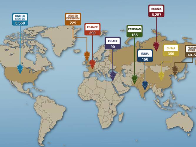 OVERZICHT. Hoeveel kernwapens zijn er wereldwijd? En wie heeft wat?