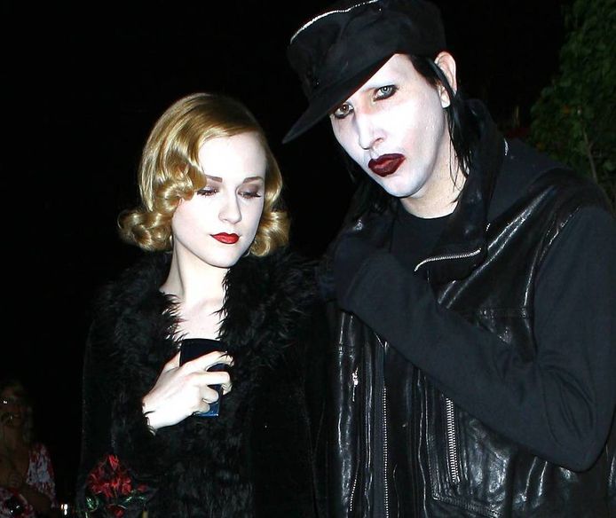 Marilyn Manson en Evan Rachel Wood in 2007.