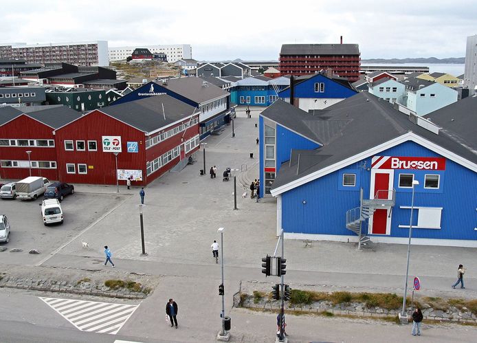 Het centrum van de hoofdstad van Groenland.