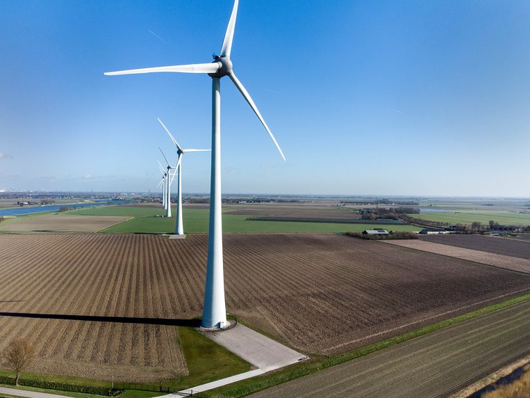 Windpark Spui in de gemeente Hoeksche Waard. Beeld Arie Kievit