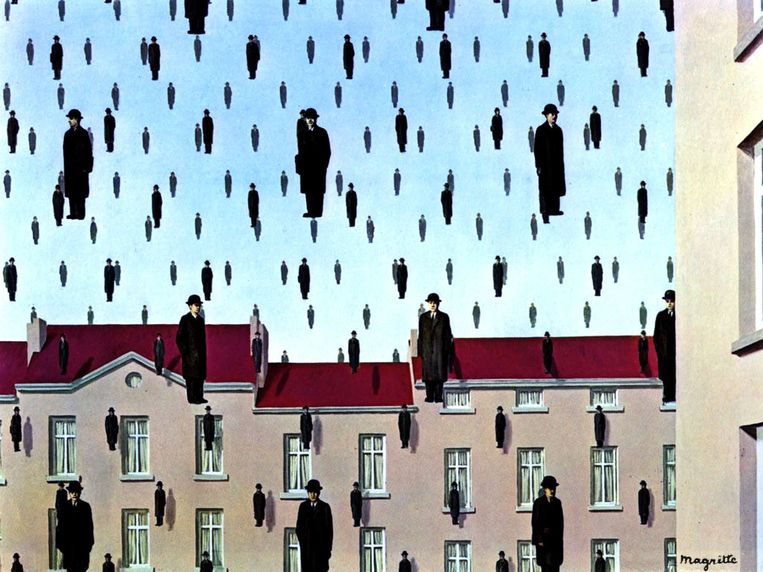 René Magritte, 'Golconda' (1953). Beeld René Magritte - Golconda (1953)/Pictoright