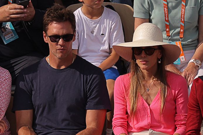 Tom Brady naast Jelena Djokovic.