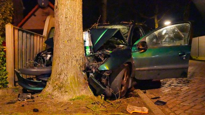 Auto botst tegen boom in Beek en Donk, twee gewonden