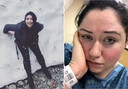 De 28-jarige Lyndsi Johnson voor ze ziek werd (links) en na haar diagnose (rechts).