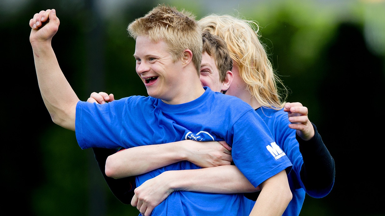 Voetbaltoernooi bij Ajax voor kinderen met downsyndroom Beeld ANP