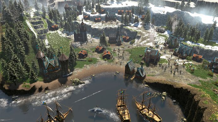 Screenshot uit Age of Empires III: Definitive Edition. De decors zijn echt heel knap.