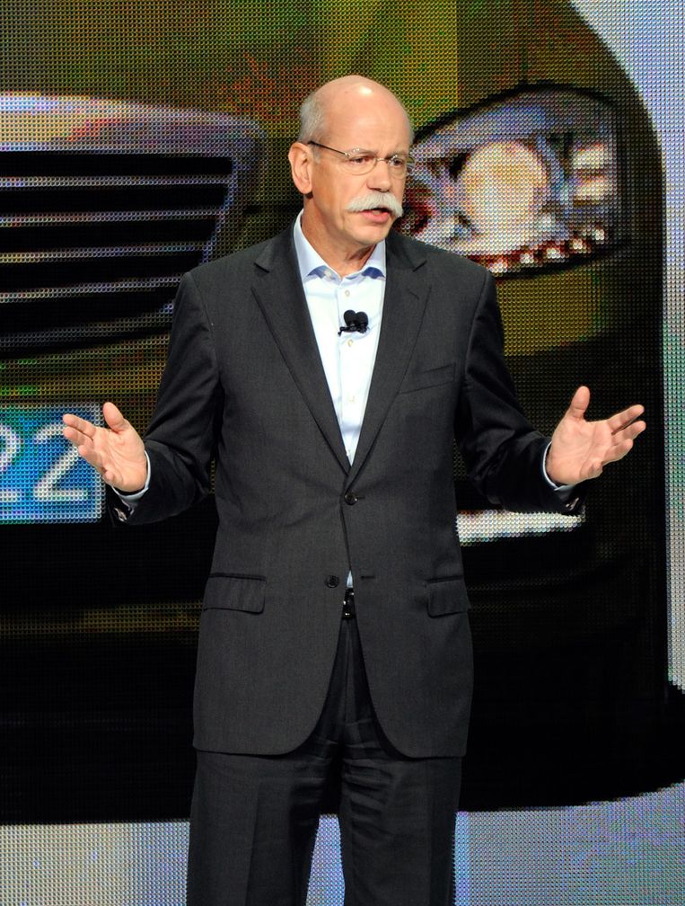 Directeur Dieter Zetsche tijdens de presentatie in Las Vegas. Beeld afp