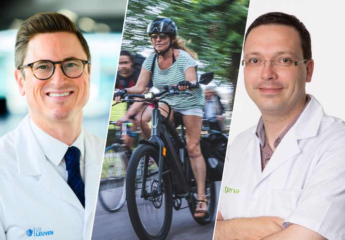 Traumachirurg Willem-Jan Metsemakers en spoedarts Kurt Anseeuw zien steeds meer ongevallen met elektrische fietsen.