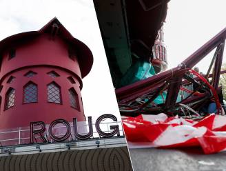 Wieken van iconische Parijse Moulin Rouge neergestort