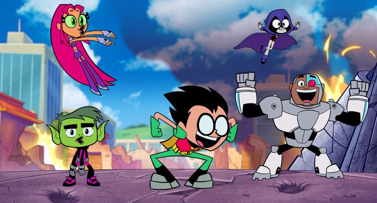 'Teen Titans Go!', een ogenschijnlijk schattige remake van 'Teen Titans'.  Beeld RV