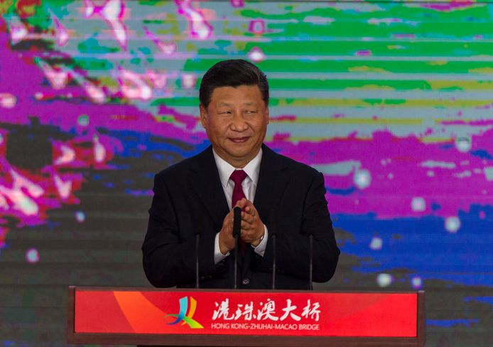 De Chinese President Xi Jinping tijdens de openingsceremonie.