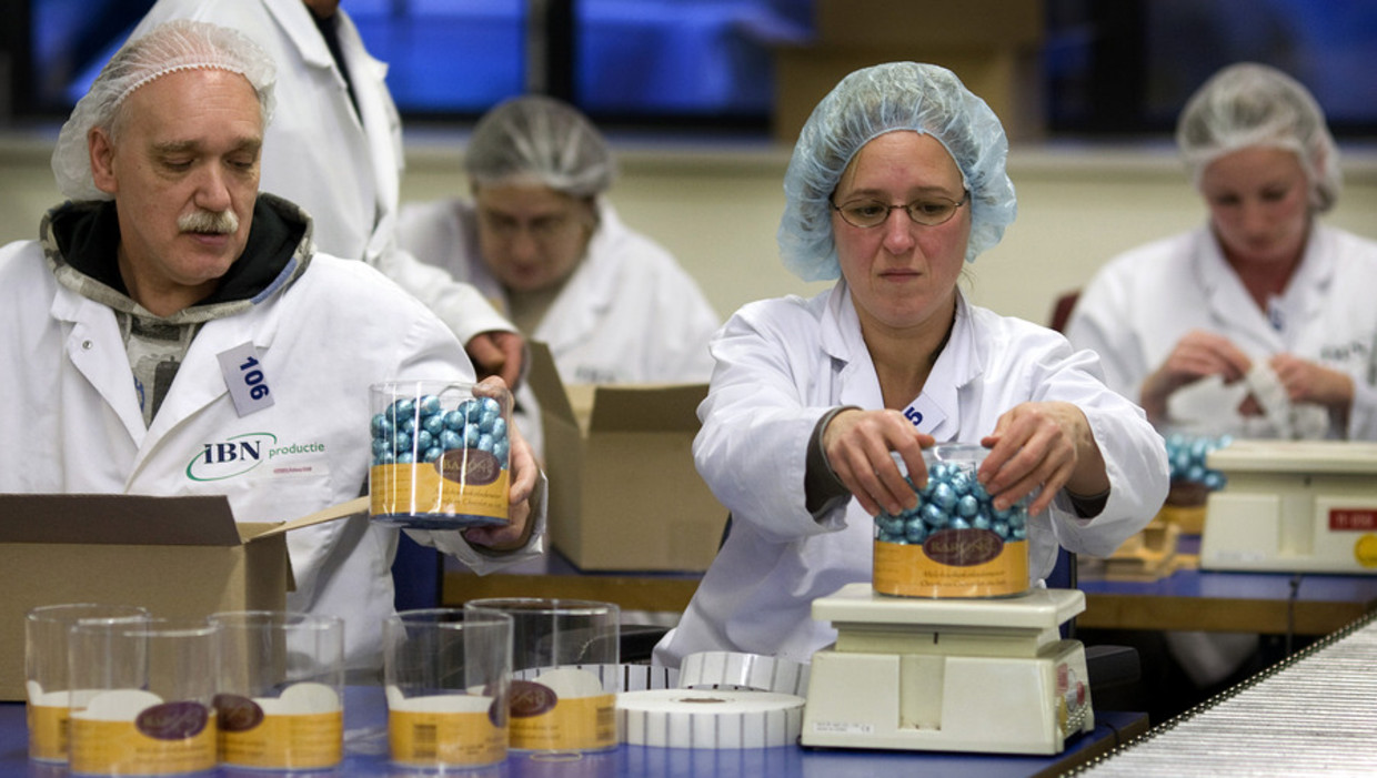 Werknemers van een sociale werkplaats in Oss. © ANP. Beeld 