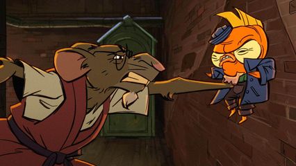 9. Splinter & April Fight a Goldfish