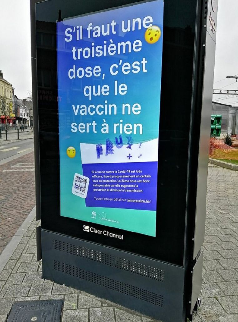De digitale affiche die nu is teruggetrokken. Beeld rv