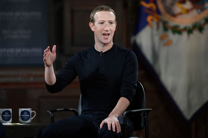 Facebookbaas Mark Zuckerberg tijdens zijn toespraak aan Georgetown University in Washington.